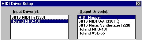 MIDI Driver Setup