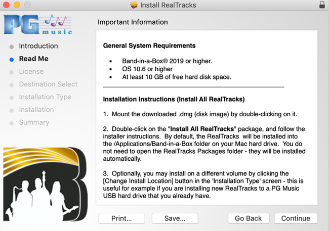 RealTracks install - info