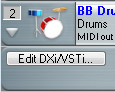 Tracks Window - Edit DXi/VSTi synth button
