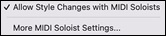 MIDI Soloist Settings menu