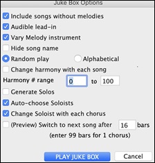 Juke Box Options