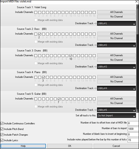 Import MIDI File dialog