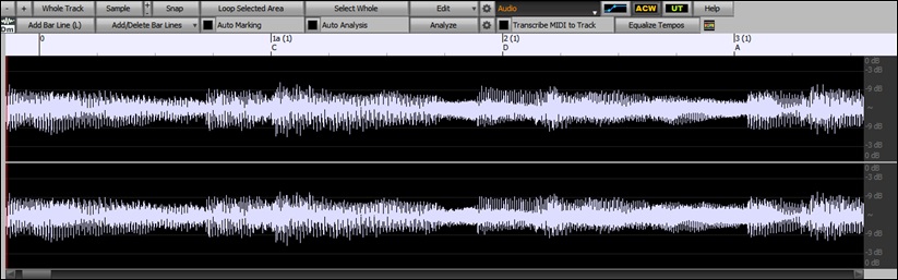 Audio Edit window showing Audio Chord Wizard