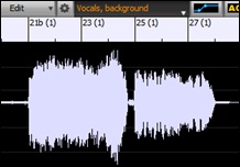 Audio Edit window showing a background vocal