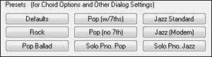 Interpret Chords from MIDI FIle dialog - Preset buttons