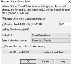 Rhythm Guitar Chord Tutor dialog