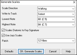 Generate Scales dialog