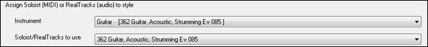 More Miscellaneous Style Settings dialog - Assign Soloist, RealTracks or MIDI SuperTracks area