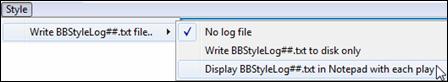 StyleMaker - Style | Write BBStyleLog##.txt file  