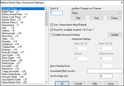 Make an Advanced Patch Map dialog