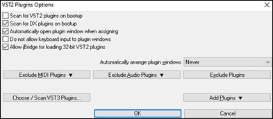 Plugins Options dialog