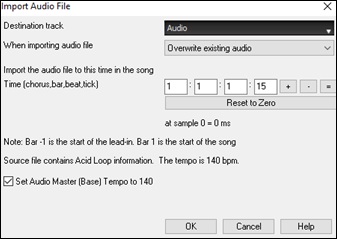 Import Audio File dialog