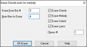 Erase Chords and / or melody dialog