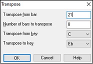 Transpose dialog