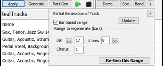  MultiPicker Library window - Partial Generation panel