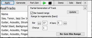 RealTracks Picker (floating) - Partial Generation