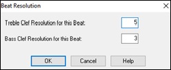 Beat Resolution dialog