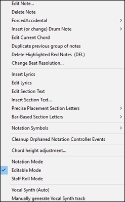 Editable Notation right click menu