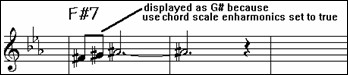 Enharmonics for passing tones are based on chords if “Use Chord Scale Enharmonics” is set to true