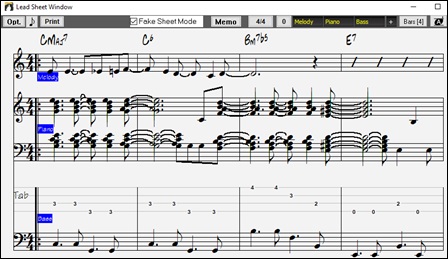 Lead Sheet window showing multiple tracks