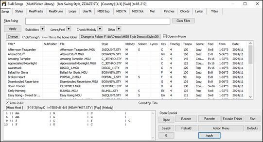 MultiPicker Library - Songs